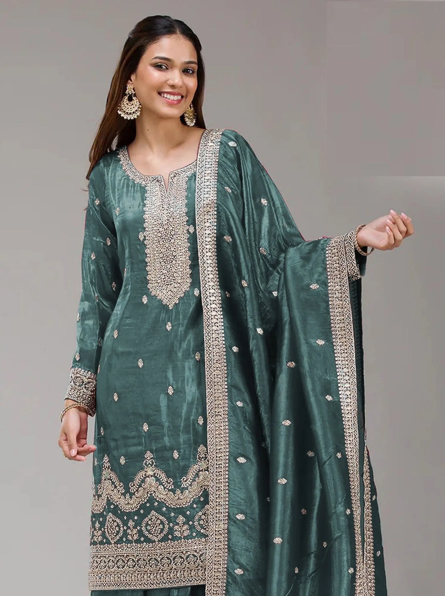 Fashion Dream Women Wine Gold Crush Designer Suit Collection