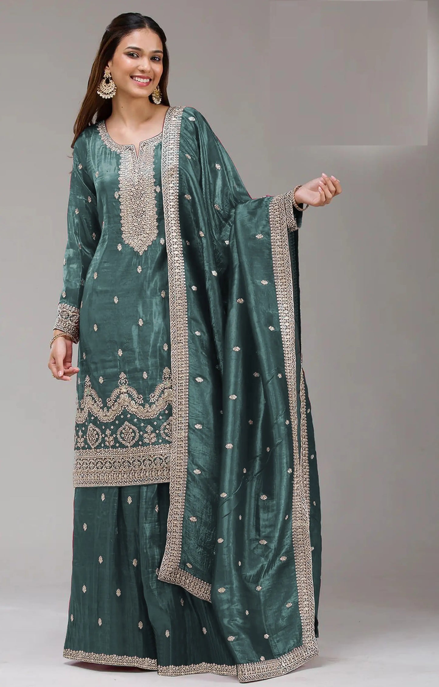 Fashion Dream Women Wine Gold Crush Designer Suit Collection