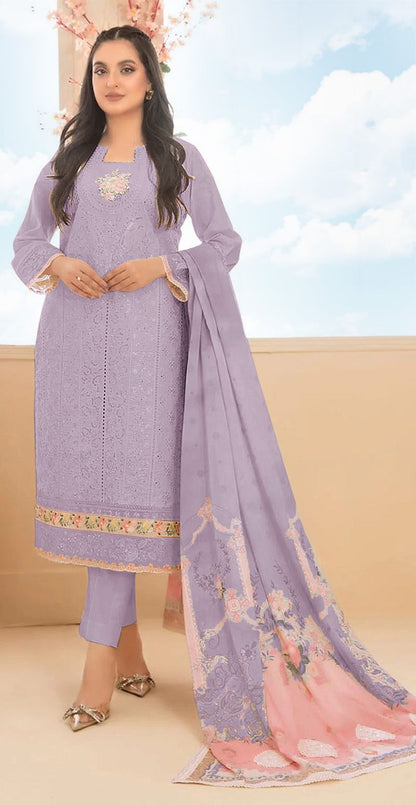 Fashion Dream Women Purple Cotton Designer Suit Collection