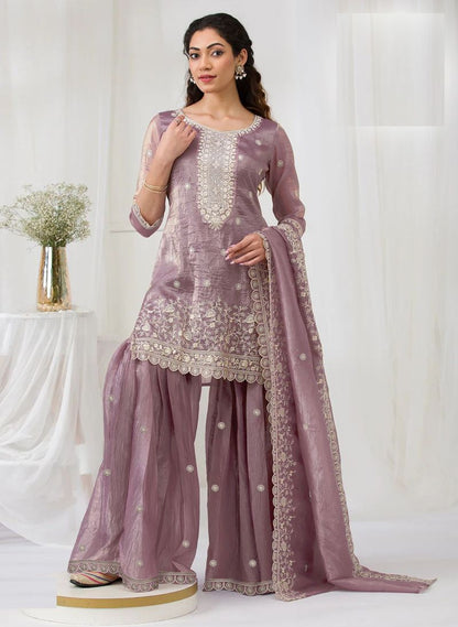 Fashion Dream Women Lavender Gold Crush Designer Suit Collection
