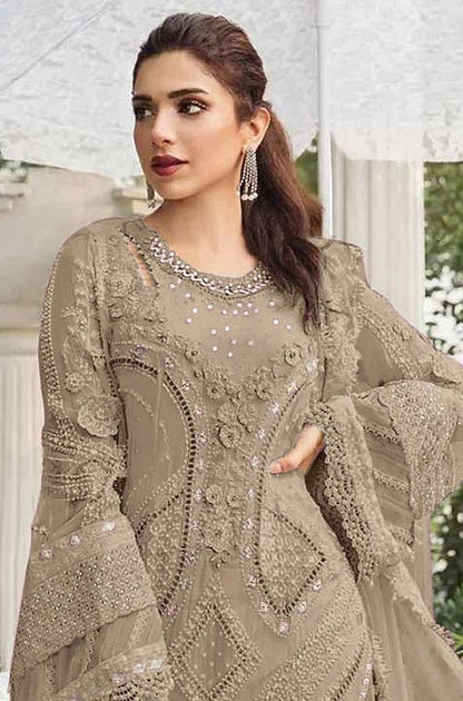 Fashion Dream Women Chiku Georgette Designer Suit Collection