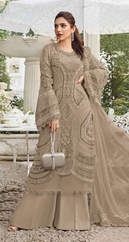 Fashion Dream Women Chiku Georgette Designer Suit Collection