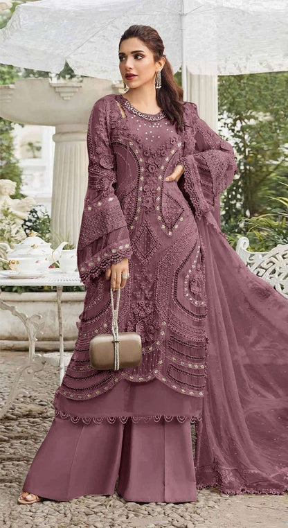 Fashion Dream Women Chocolate Georgette Designer Suit Collection