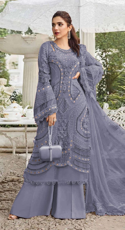 Fashion Dream Women Purple Georgette Designer Suit Collection