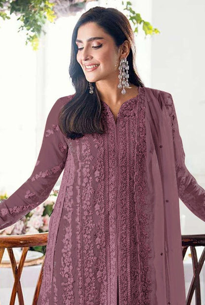 Fashion Dream Women Mauve Georgette Designer Suit Collection