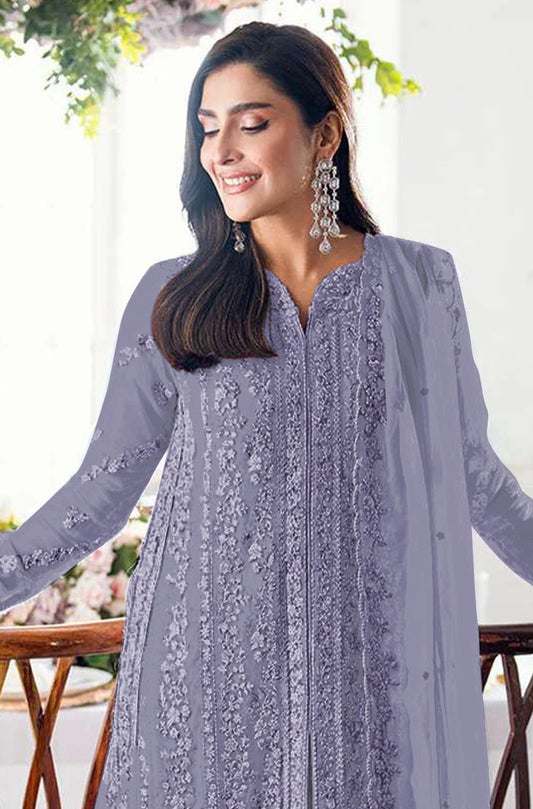 Fashion Dream Women Purple Georgette Designer Suit Collection