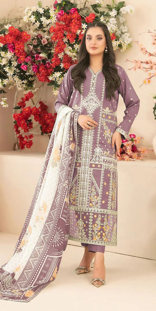 Fashion Dream Women Mauve Cotton Designer Suit Collection