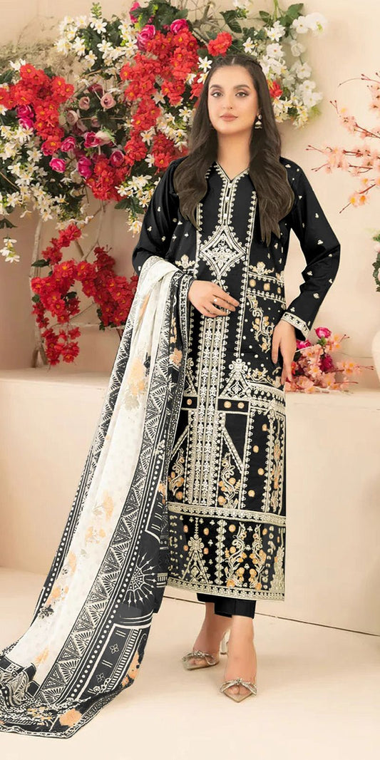 Fashion Dream Women Black Cotton Designer Suit Collection