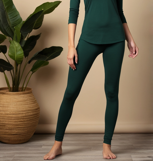 Stylish Bottle Green Ankle Leggings