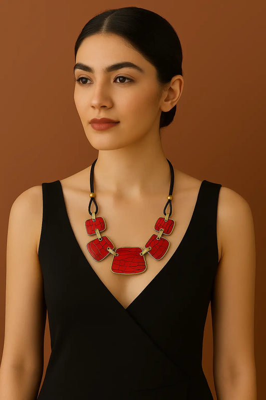 Bohemian Enamel Disc Pendant Necklace