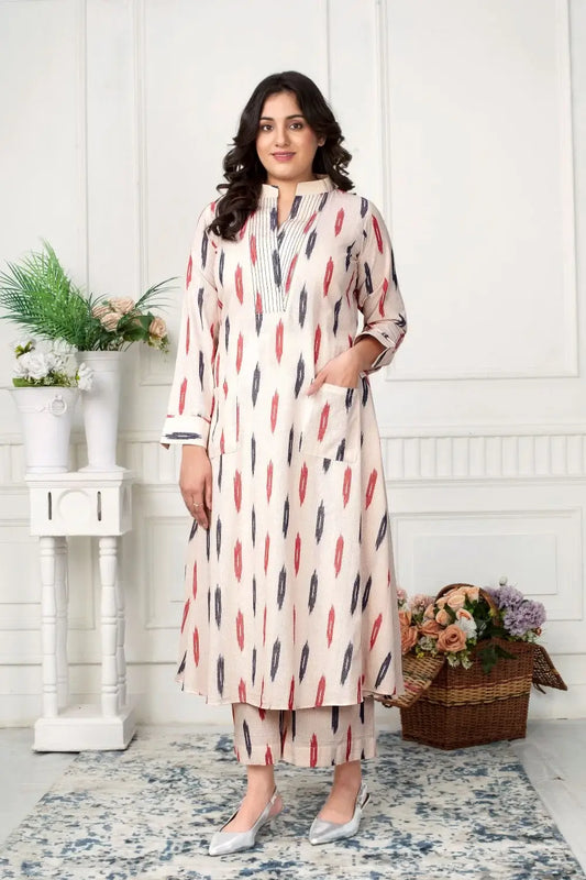 Classic Ikat Cotton Coord Set - Handloom