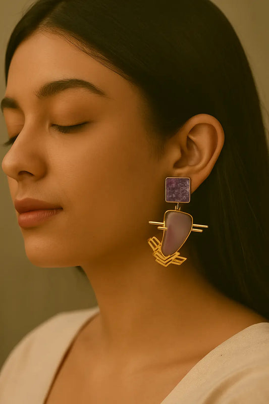 Contemporary Lavender Drop Earrings for Women