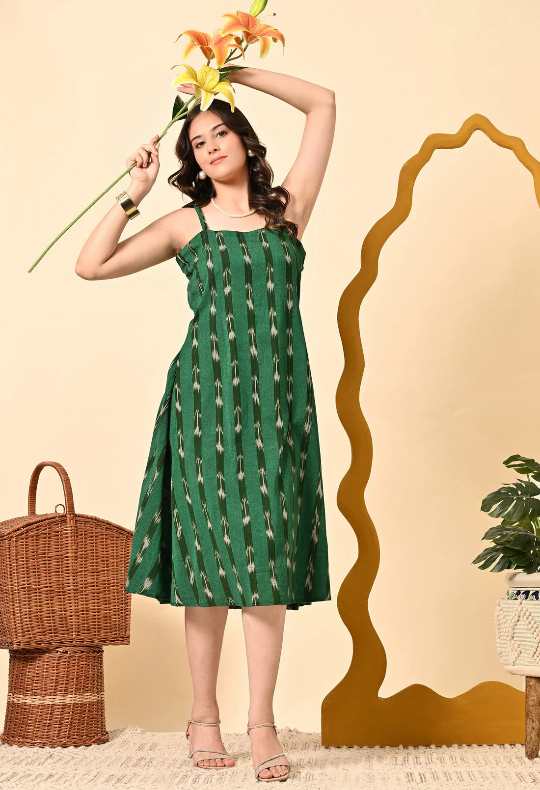 Fusion Ikat Jacket Dress with Inner