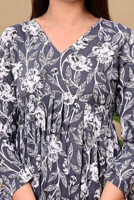 Pure Cotton Short Kurta – Blue