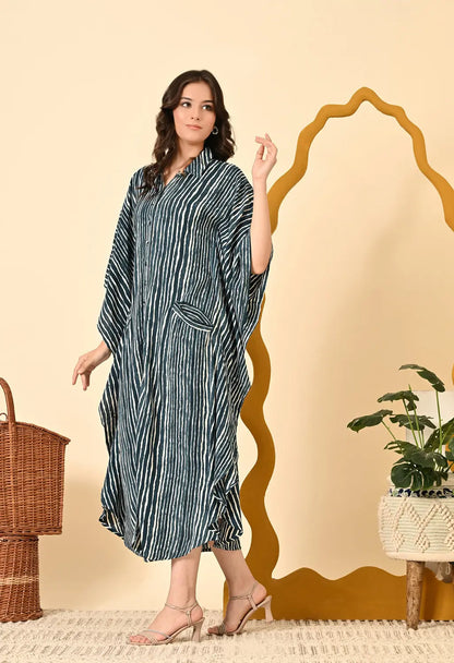 Striped Kaftani Dress – Breezy & Stylish Comfort