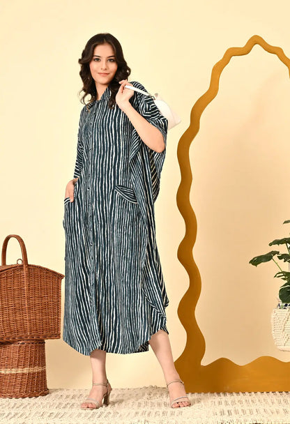 Striped Kaftani Dress – Breezy & Stylish Comfort