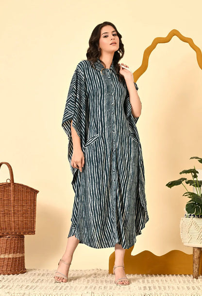 Striped Kaftani Dress – Breezy & Stylish Comfort