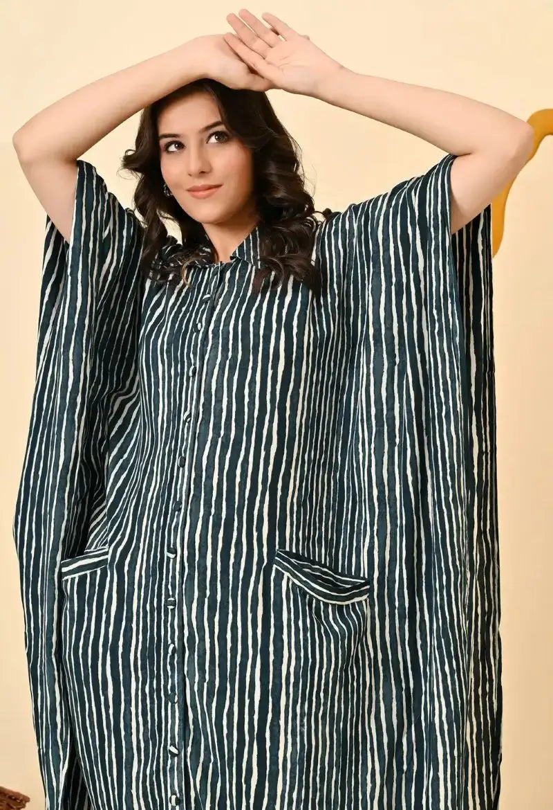 Striped Kaftani Dress – Breezy & Stylish Comfort