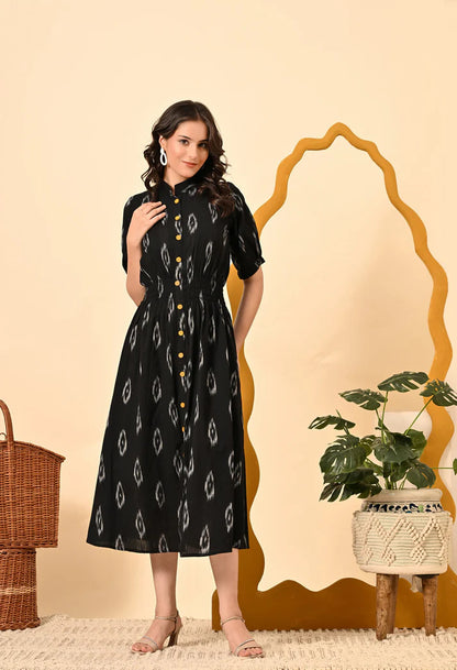 Black Diamond Midi Dress For Women