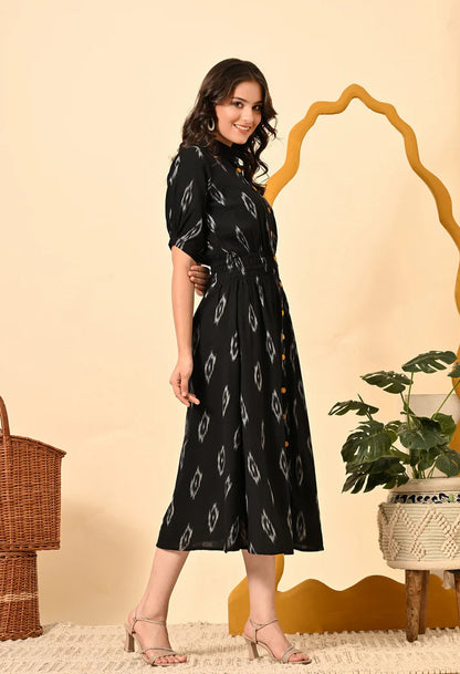 Black Diamond Midi Dress For Women