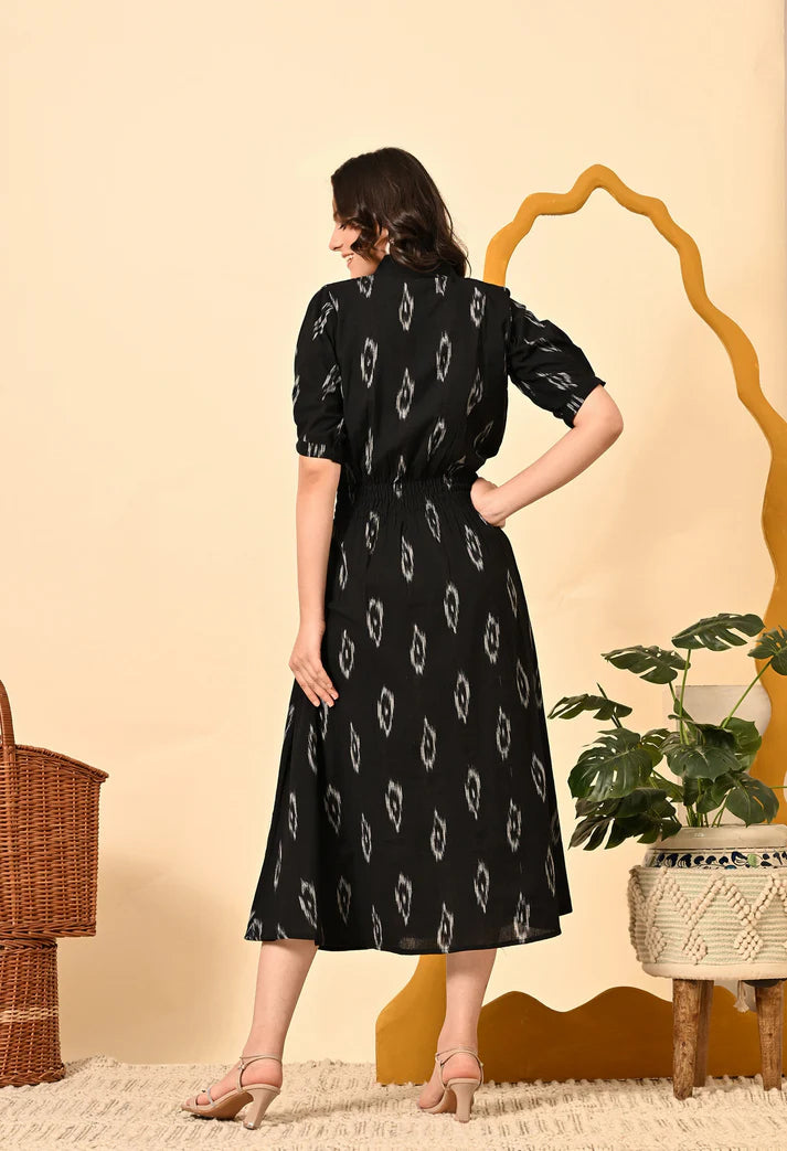 Black Diamond Midi Dress For Women