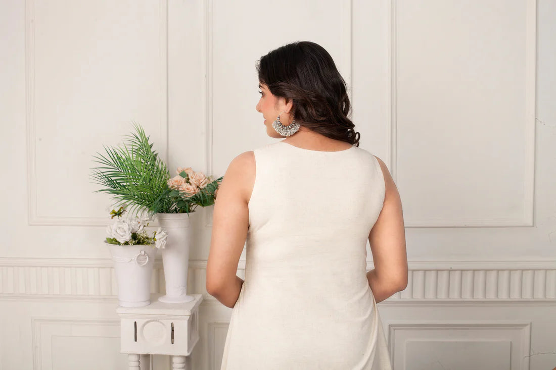 Ikat Elegance Black Jacket Dress for Women