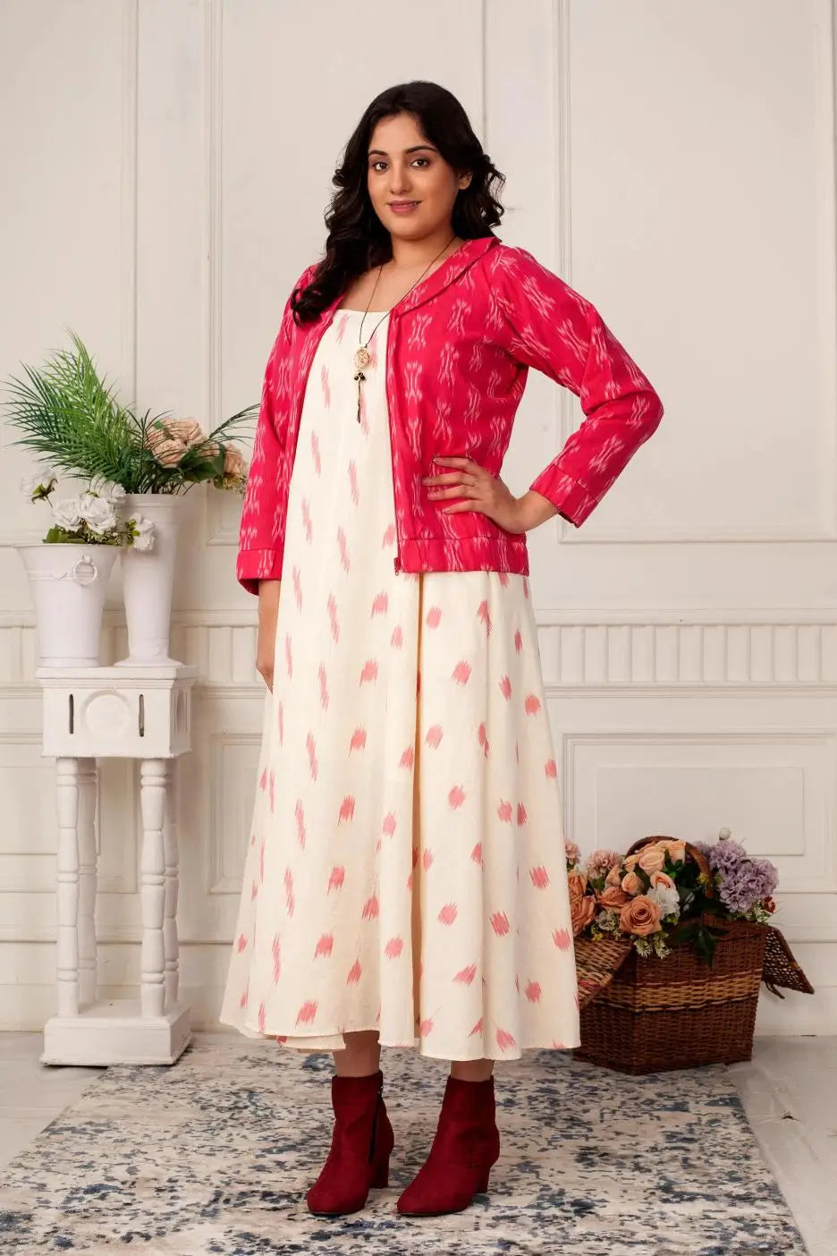 Ikat Midi Jacket Dress