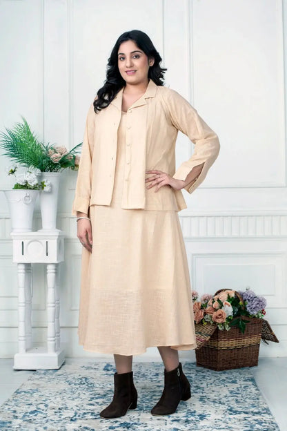 Layered Grace Linen Jacket Dress