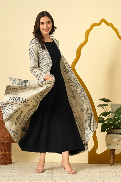 Newspaperprint Jacket With Inner