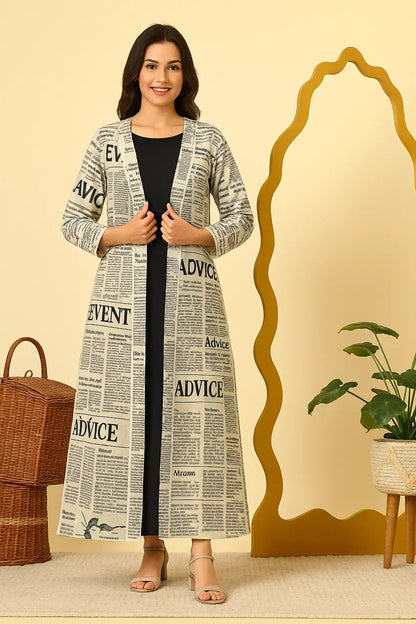 Newspaperprint Jacket With Inner