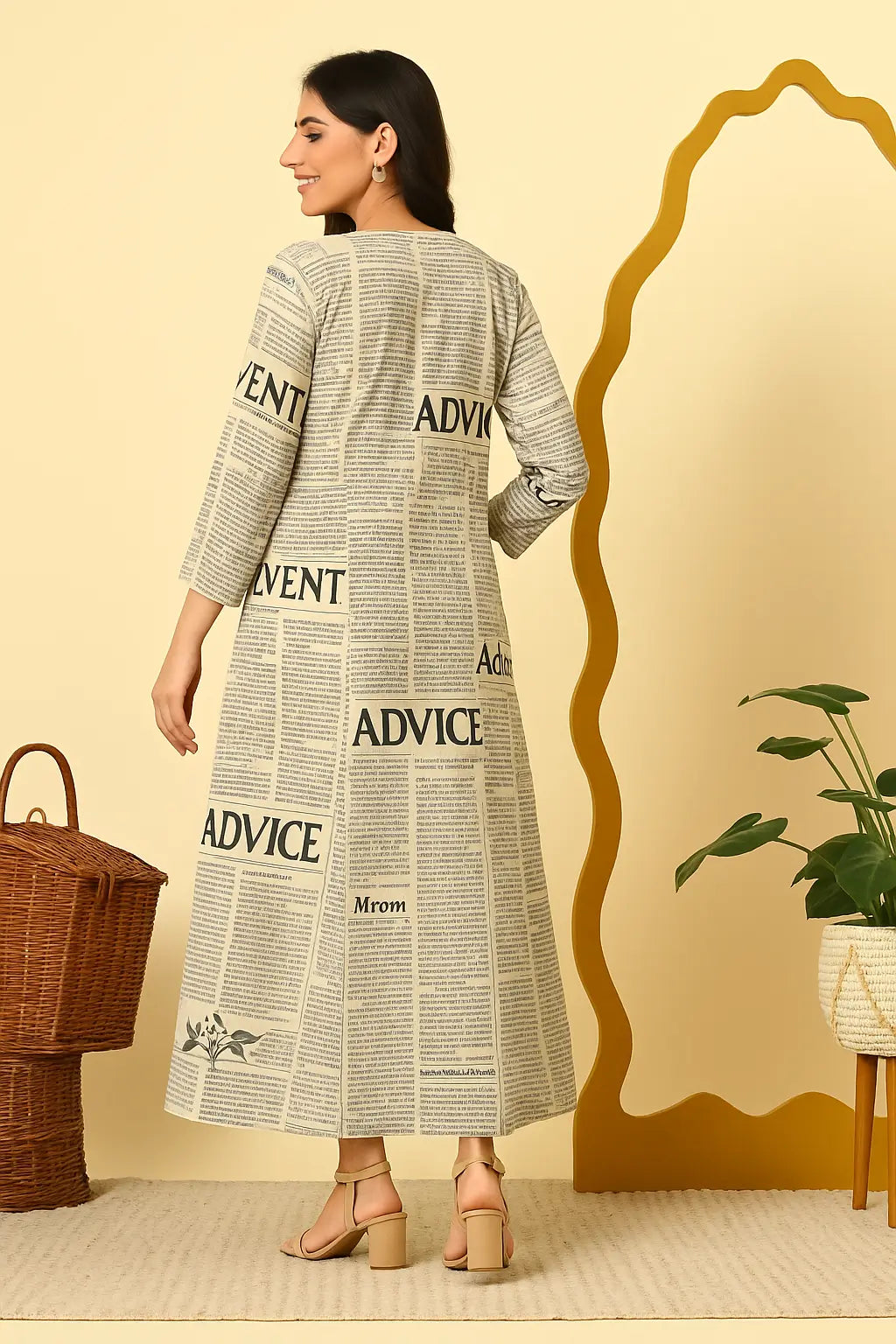 Newspaperprint Jacket With Inner