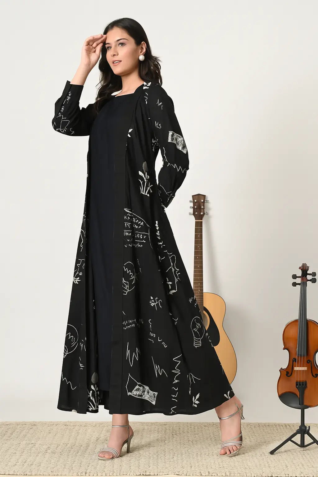 Abstract Print Jacket With Inner