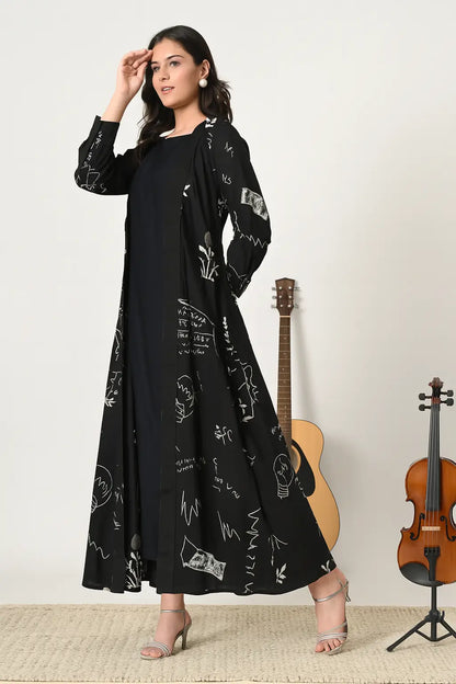 Abstract Print Jacket With Inner