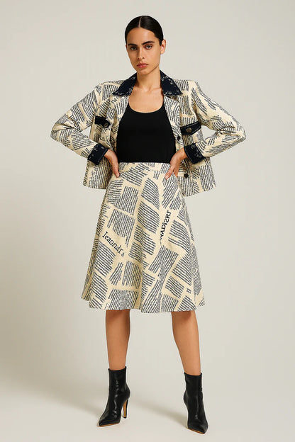 Newspaper Print Co-Ord Set Outfit for Women