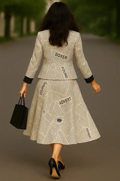 Newspaper Print Co-Ord Set Outfit for Women