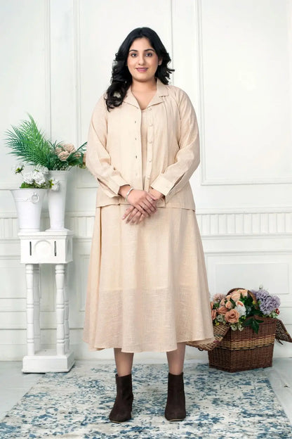 Layered Grace Linen Jacket Dress