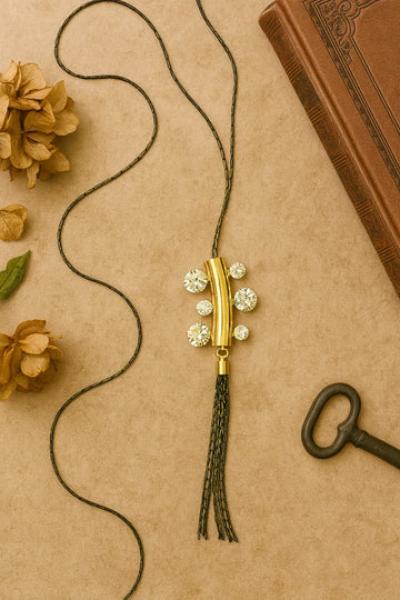 Minimal Crystal Beaded Necklace for Women