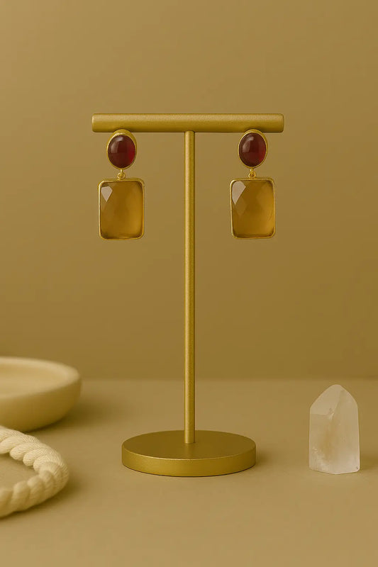 Modern Dual Tone Stud Earrings for Women