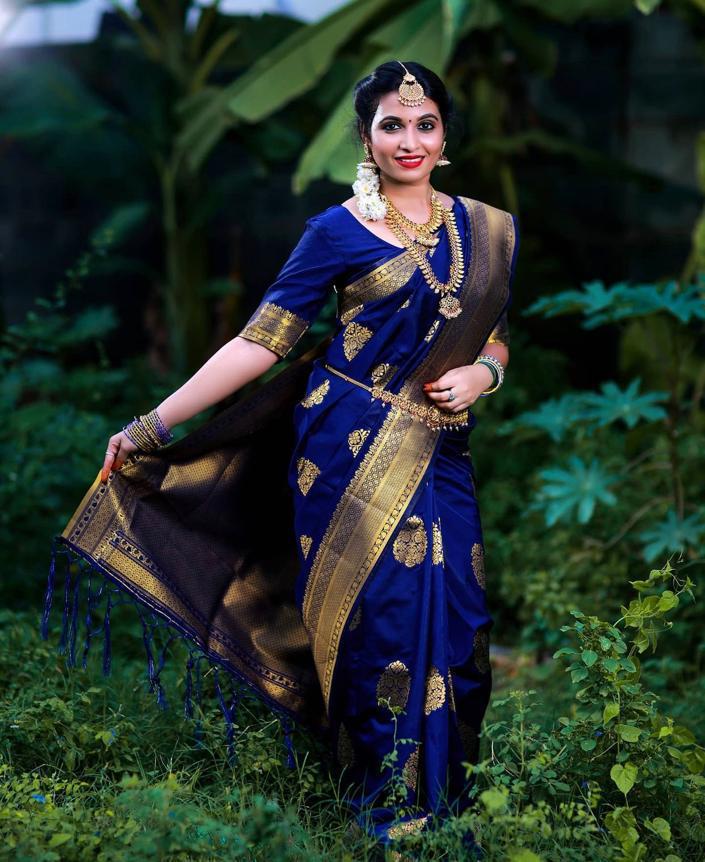 Rama Green Soft Lichi Silk Jacquard Saree