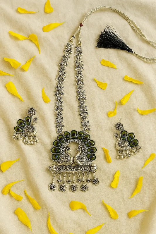 Peacock Oxidised Necklace Set for Women
