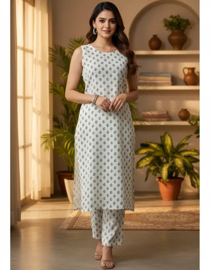 RangRoot women’s white rayon co-ord set