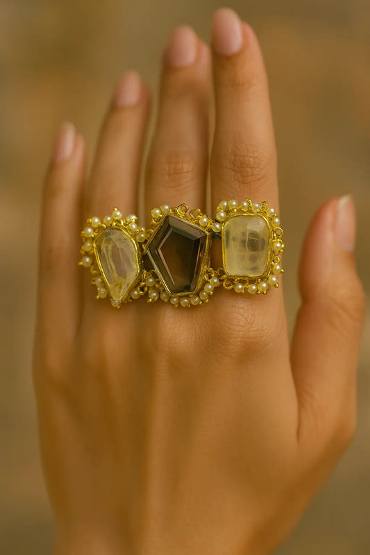 Regal Multi-Stone Finger Ring for Women