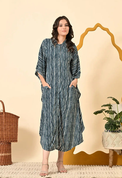 Striped Kaftani Dress – Breezy & Stylish Comfort