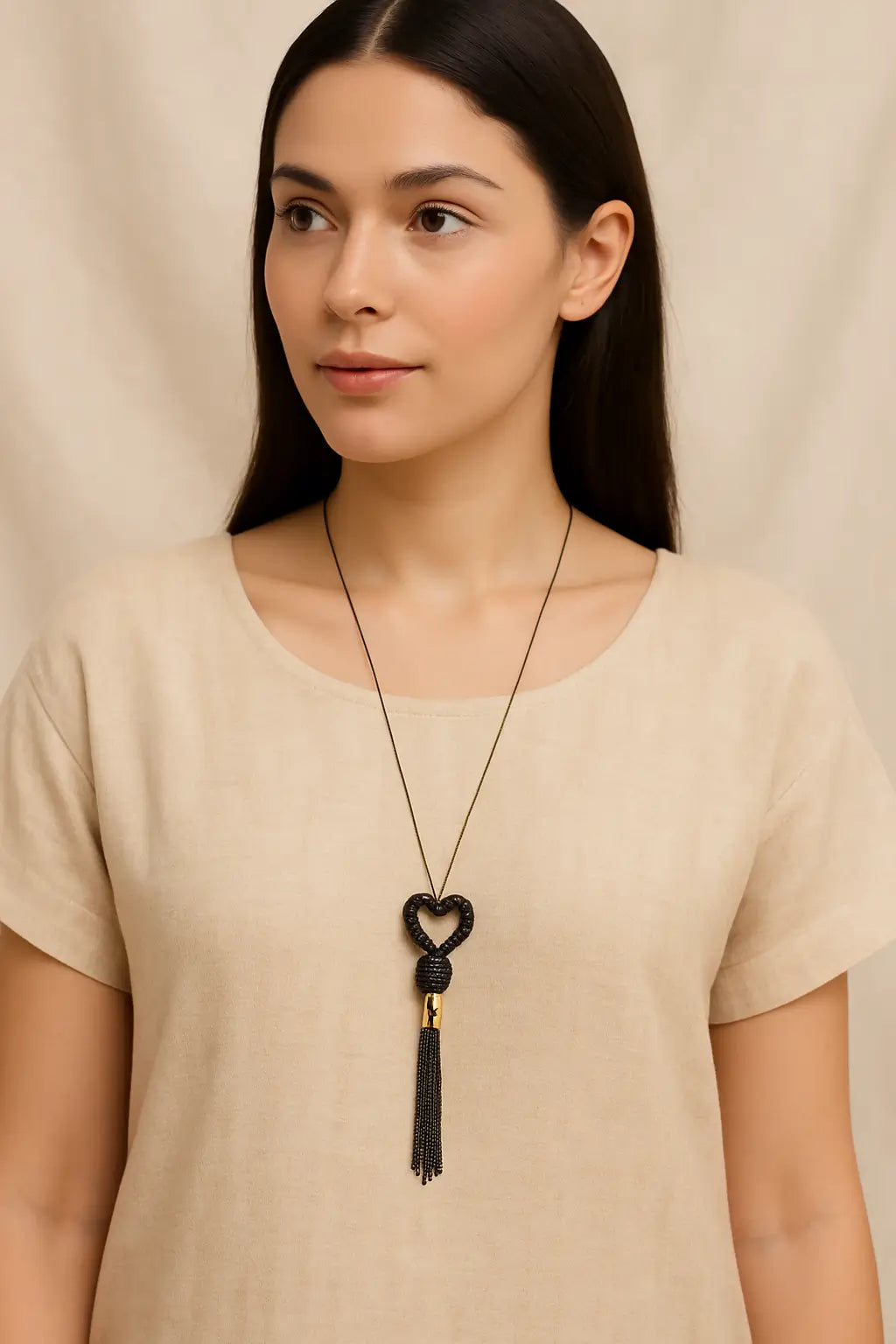 Vintage Heart Charm Pendant Necklace for Women