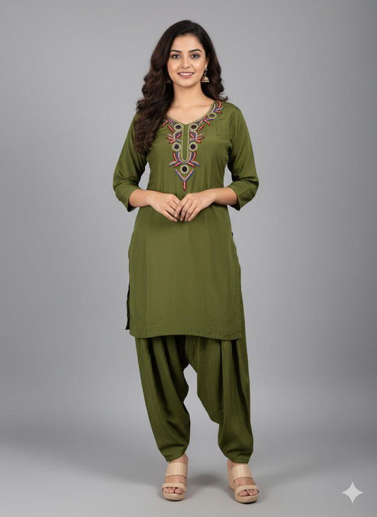 Green Farshi Salwar Silk