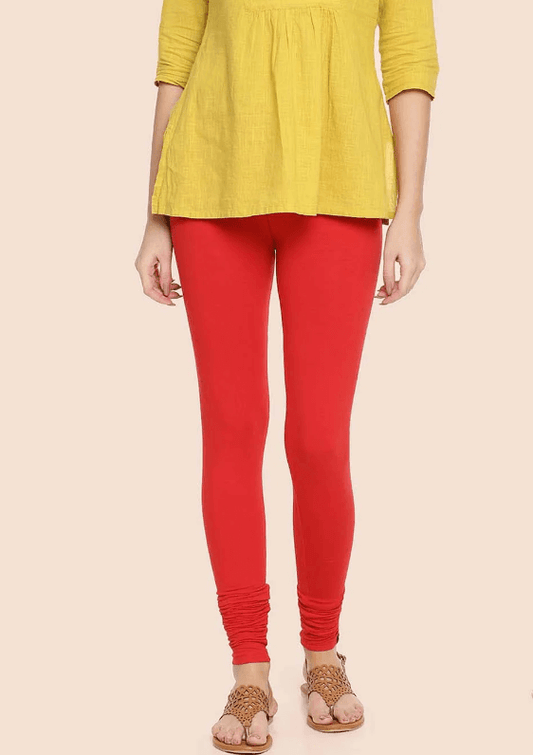 Red Churidar Leggings 